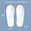 Juvale Disposable Slippers 24-Pair for Hotel, Spa, & Guests, Fits Up to US Men's Size 13, White