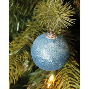 Juvale 35-Pack Christmas Tree Decorations - Glittery Hanging Xmas Ornaments in 5 Assorted Designs - Perfect Festive DecorEmbellishments for Hanging, Blue, Silver