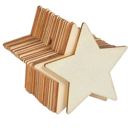 Wood Stars for Crafts, Unfinished Wooden Cutouts (3.8 in, 24 Pack)