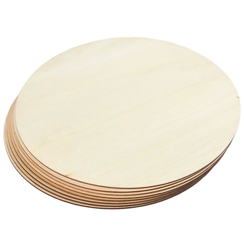 Wooden Cutouts for Crafts, Wood Circles, 0.1 Inch Thick (10 in, 10-Pack)