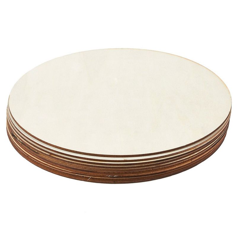 Juvale Unfinished Wood Round Circle Cutouts, 12 inch Wooden Discs for Crafts Projects (8 Pack)