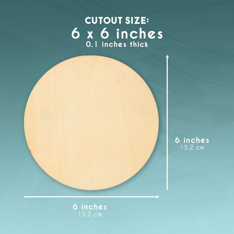 10 inch Wooden Circles for Crafts, Unfinished Wood Rounds for DIY Signs, Art Projects (10 Pack)