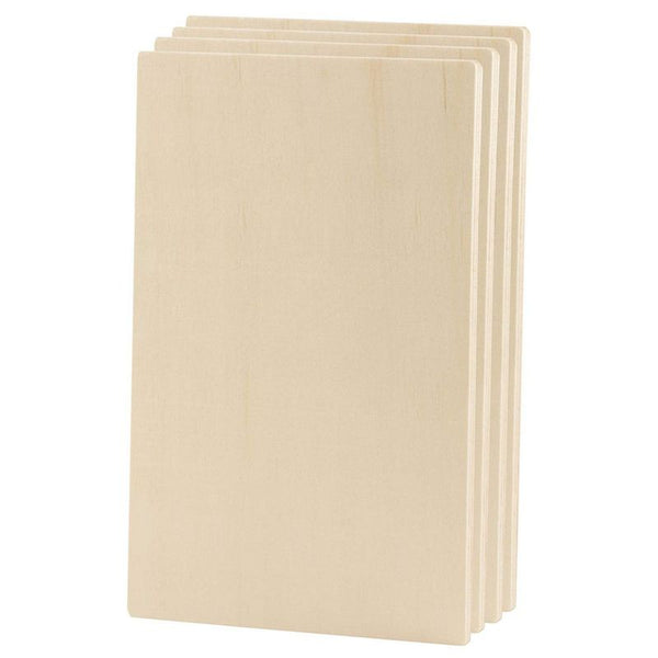 Juvale Wooden Rectangles for Crafts, Panel Board (10.6 x 7 in, 6-Pack)