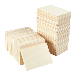 Juvale Wood Cutout for Crafts, Unfinished Wood Rectangle Pieces (3.5 x 2.5 in, 36 Pack)