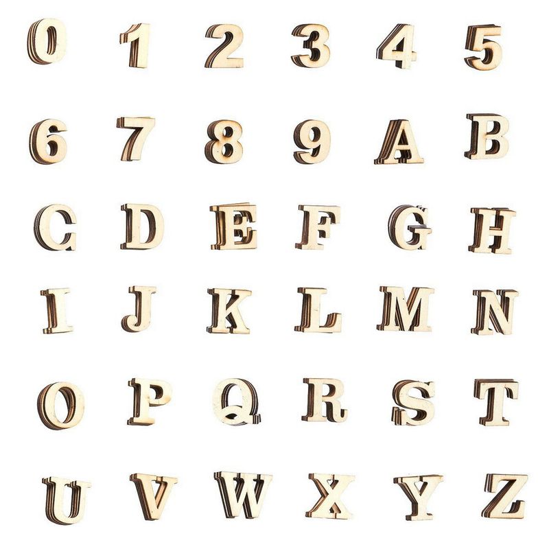Juvale 54-Piece 3D Wood Letter Alphabet for Table Top, White Block Letters for Decor Standing, Party Decor, A-Z MARQUEE Letters, 3D Dec