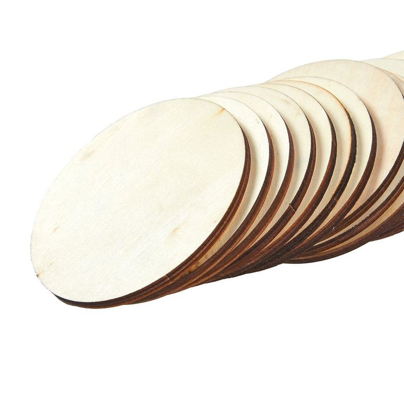 Wooden Cutouts for Crafts, Wood Circles, 0.18 Inch Thick (4 In, 24-Pack)