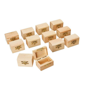 Unfinished Wooden Treasure Chest (2.3 x 1.5 x 1.5 Inches, 12-Pack)