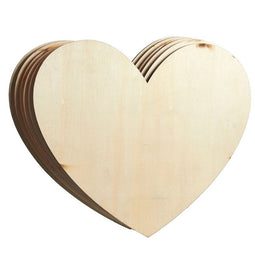 Wood Heart Cutouts for Crafts, DIY Decor for Valentine's (11.5 x 10 In, 6 Pack)