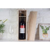 Wooden Wine Box - 2-Pack Single Wine Bottle Wood Storage Gift Box with Handle for Birthday Party, Housewarming, Wedding, Anniversary, 13.875 x 3.875 x 4 Inches