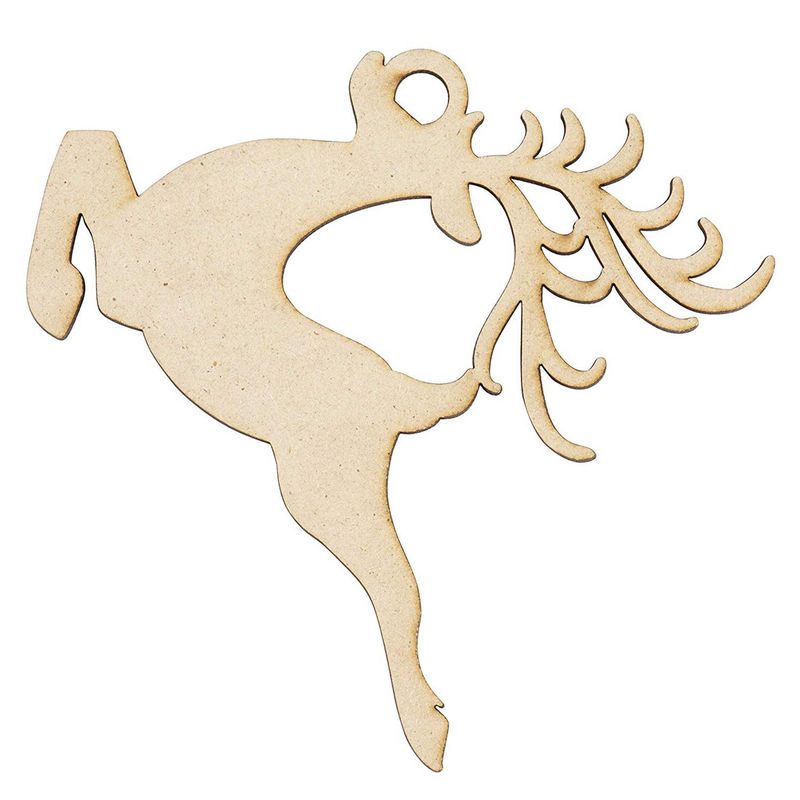 Wooden Christmas Ornaments, Reindeer Wood Ornament (24 Pieces)