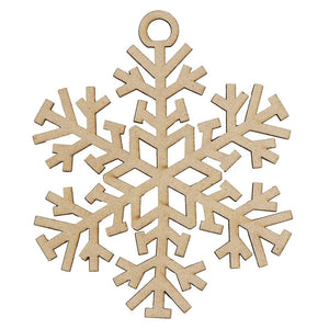 ilauke 30pcs Wooden Snowflakes Ornaments 4 inch Wood Hanging Decorations Rustic Christmas Tree Crafts