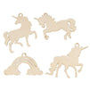 Juvale Wood Christmas Ornaments, Unicorn Ornament (24 Pieces)