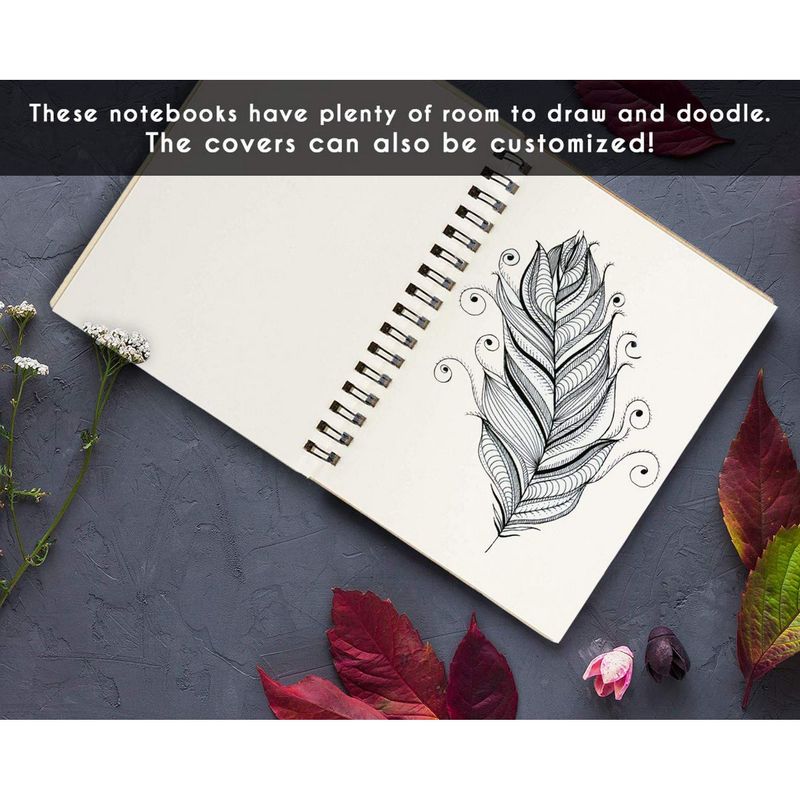 Wooden Cover Spiral Notebooks (4.5 x 5.8 Inches, 4-Pack)