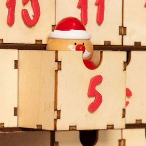 Juvale Wood Advent Calendar - Unfinished Christmas Tree Advent Calendar, Countdown Calendar, for DIY, Art Projects, Holiday Decoration, Gift, 24 Drawer Boxes, 13 x 14.2 x 5.5 Inches