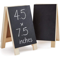 2-Pack Small Chalkboards with Frames, Easel Menu Board for Wedding Parties (4.5 x 7.5 in)