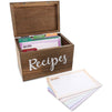 Juvale Wood Recipe Organization Box with Cards and Dividers, 7.1 x 5 x 4.7 Inches