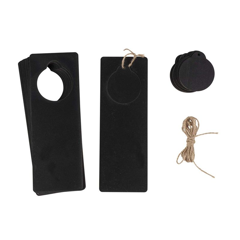 Chalkboard Door Knob Hangers for DIY Crafts (9.2 x 3.2 x 0.1 in, 12 Pack)
