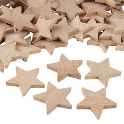 Wood Stars for Crafts, Star Cutouts (1.5 in, 100-Pack)