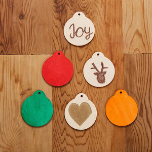 Unfinished Wood Ornaments - 48-Pack Round Wood Discs, Wood Circles, Ornaments, Wood Bauble, Christmas Tree Pendants, for DIY Craft, Centerpiece, Holiday, Party Decoration, 2.7 x 2.5 x 0.1 Inches