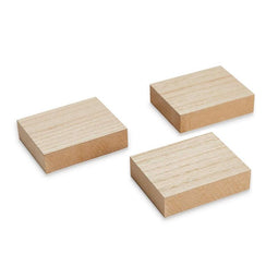 Juvale Wooden Blocks for Crafts, Wood Rectangle (3.88 x 3.1 in, 3-Pack)
