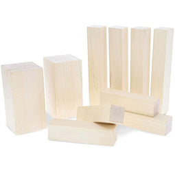 Juvale 10-Pack Unfinished Basswood Carving Blocks for DIY Wood Crafts and Whittling, 3 Sizes