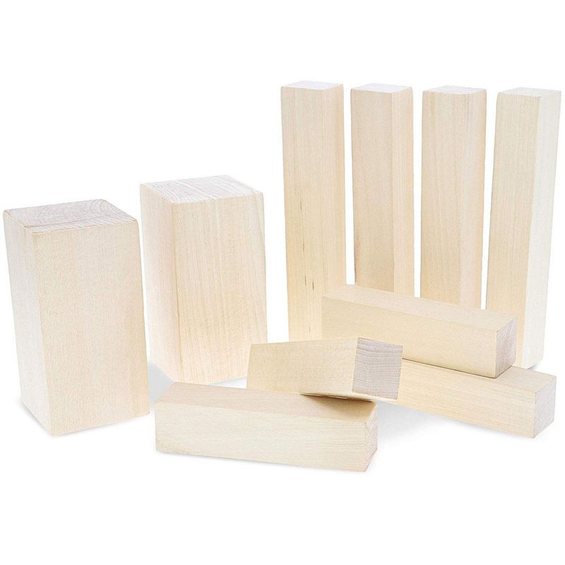 Square Wood Block Unfinished Wooden Cubes DIY Craft Model Material