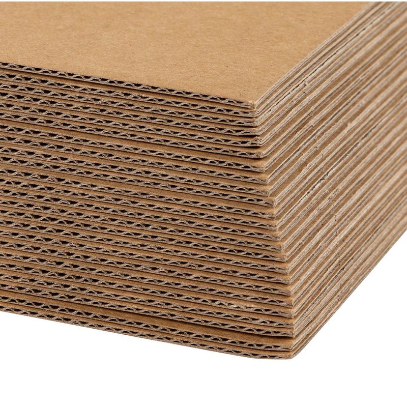 Corrugated Cardboard Paper Sheets (8.5 x 11 in, Black, 48-Pack