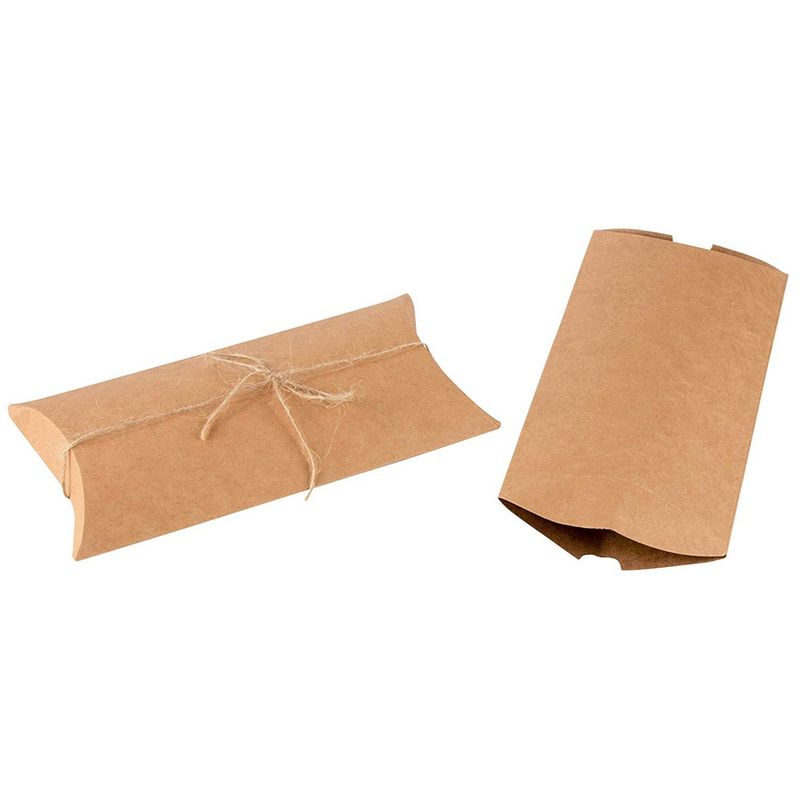 100 Pack Kraft Paper Party Favor Decorative Treat Bags for Wedding Party - Brown