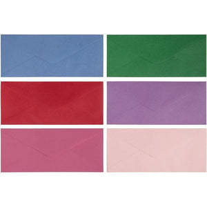 Business Envelopes - 96-Pack #10 Envelopes, V-Flap Envelopes for Holiday, Office, Checks, Invoices, Letters, Mailings, Windowless Design, Gummed Seal, 6 Assorted Colors, 4-1/8 x 9-1/2 Inches
