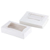 Juvale Cake Box with Display Window, Pastry Bakery Box (8 x 5.5 x 2 in, White, 10-Pk)