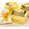 Party Treat Boxes - 24-Pack Metallic Gold Foil Gable Gift Boxes for Party Favors, Small Goodie Candy Boxes for Wedding, Birthday, Gold, 6.2 x 3.6 x 3.4 Inches