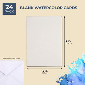 Juvale 24-Pack All Occassion Blank Watercolor Greeting Cards with Envelopes, 5 x 7 Inches