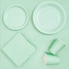 Mint Green Party Bundle, Includes Table Cloth, Cups, Napkins, Dinner and Appetizer Plates (Serves 24, 96 Pieces)