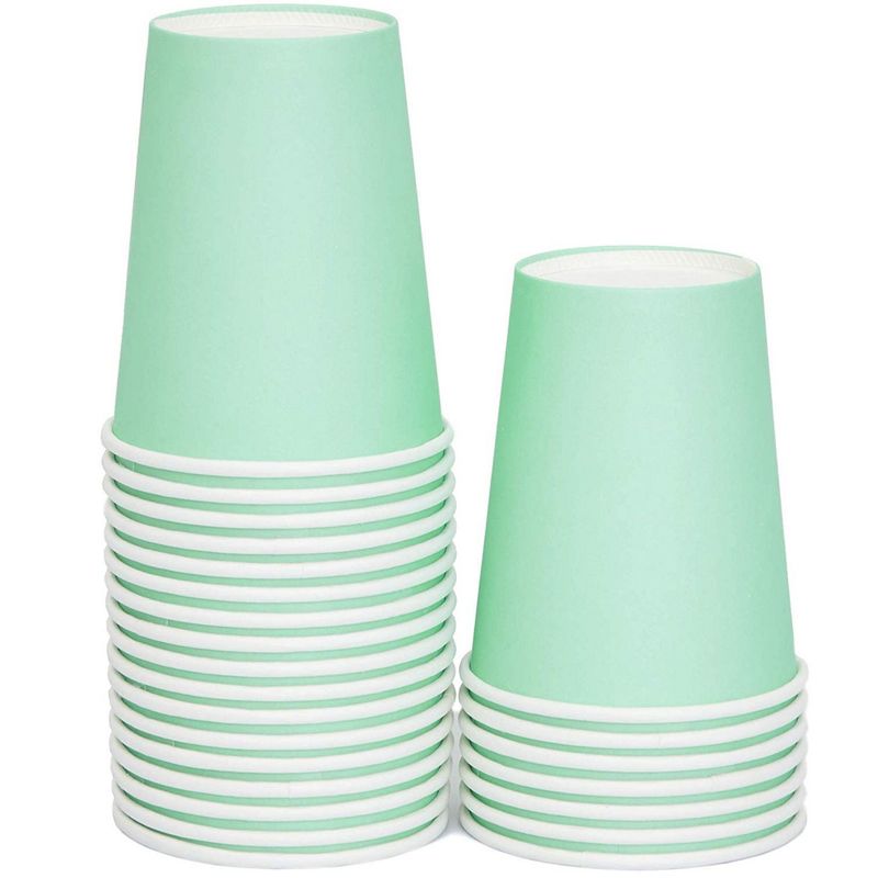 Mint Green Party Bundle, Includes Table Cloth, Cups, Napkins, Dinner and Appetizer Plates (Serves 24, 96 Pieces)