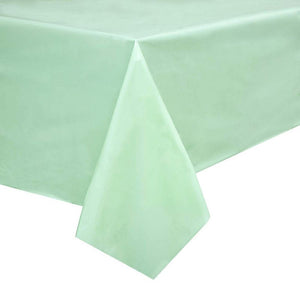 Mint Green Party Bundle, Includes Table Cloth, Cups, Napkins, Dinner and Appetizer Plates (Serves 24, 96 Pieces)