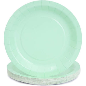 Mint Green Party Bundle, Includes Table Cloth, Cups, Napkins, Dinner and Appetizer Plates (Serves 24, 96 Pieces)