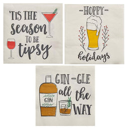 Funny Holiday Cocktail Napkins, Christmas Party Supplies (5 x 5 In, 150 Pack)