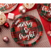 Plaid Christmas Party Bundle, Includes Plates, Napkins, Cups, and Cutlery (24 Guests,144 Pieces)