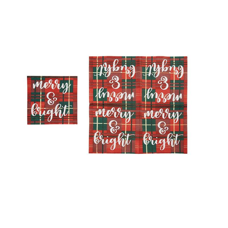 Plaid Christmas Party Bundle, Includes Plates, Napkins, Cups, and Cutlery (24 Guests,144 Pieces)