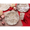 Merry Christmas Wood Plank Dinnerware Set, Paper Plates, Plastic Cutlery, Cups, and Napkins (Serves 24, 144 Pieces)