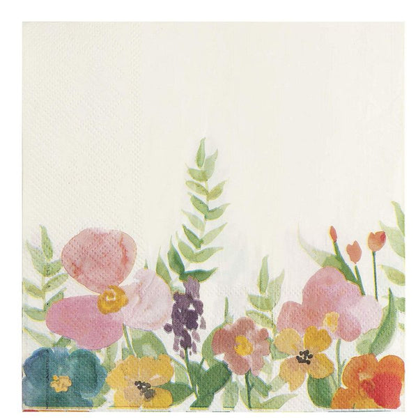 Floral Paper Napkins, Vintage Floral Party, Bridal Shower (6.5 Inches, 100 Pack)
