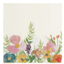 Floral Paper Napkins, Vintage Floral Party, Bridal Shower (6.5 Inches, 100 Pack)