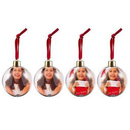 Photo Christmas Tree Ornaments, DIY Holiday Decor (2.7 in, 4 Pack)