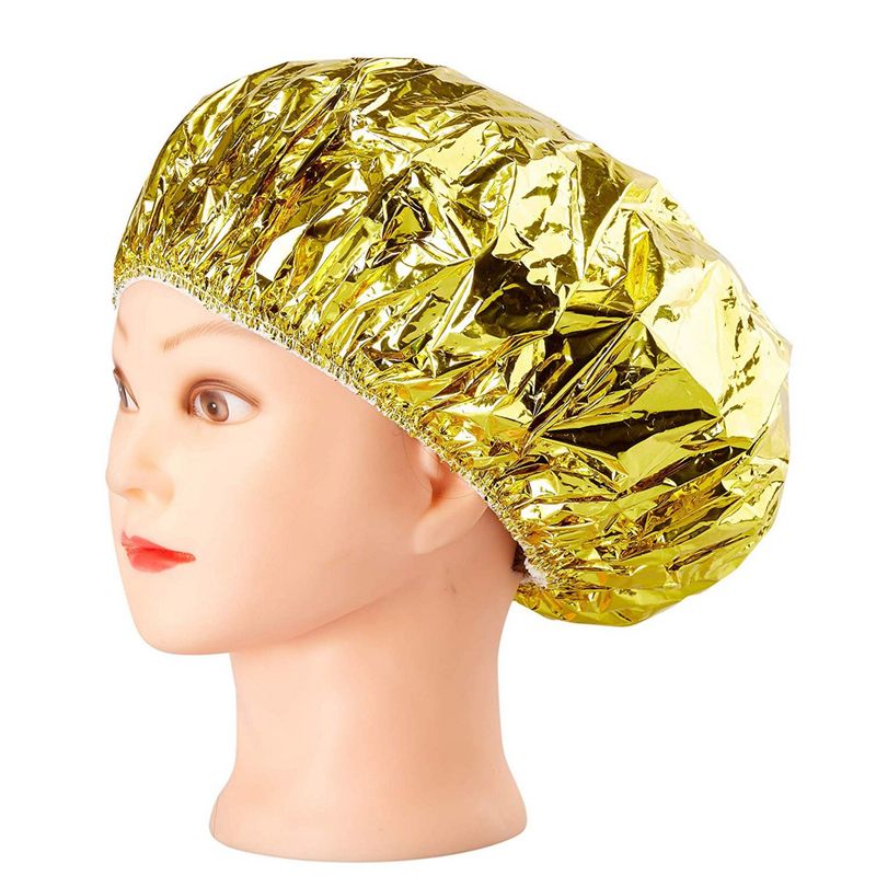 Tin Foil Natural Heat Shower Cap for Deep Conditioning, Gold and Silver (12 Pack)