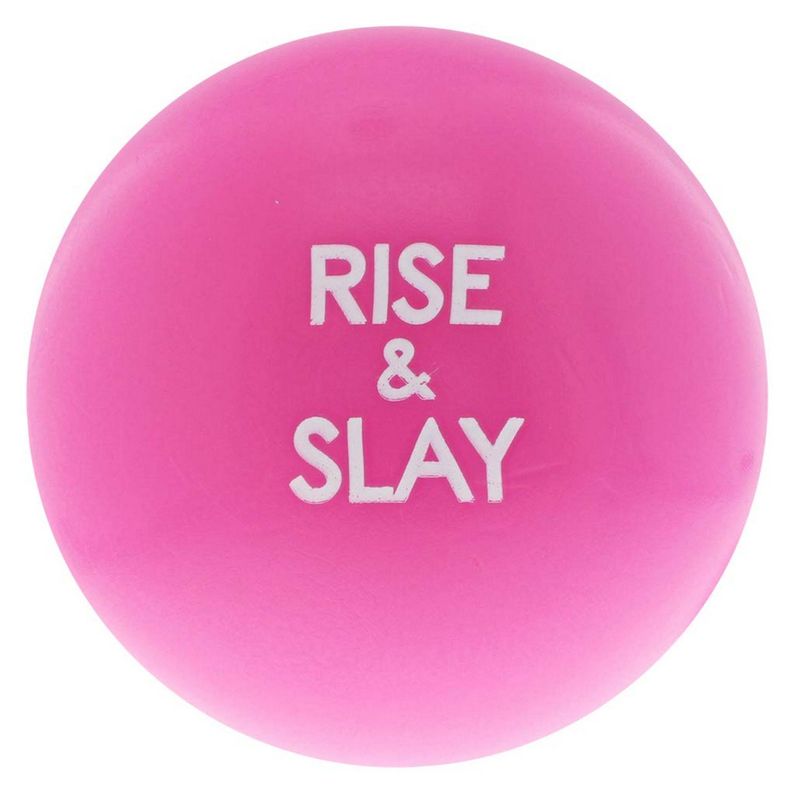 Pink Girl Power Stress Balls for Women with Motivational Sayings (6 Pack)