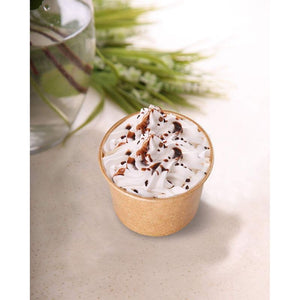 Ice Cream Sundae Cups (100 Pack) Disposable Kraft Paper Dessert Frozen Yogurt Bowls 8-Ounce, Brown