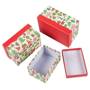 Christmas Nesting Gift Boxes with Lids, 10 Sizes for Holiday Decor (Set of 10)