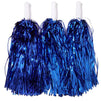 Cheerleading Pom Poms, Blue Foil Fringe (6 Pairs)