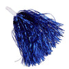 Cheerleading Pom Poms, Blue Foil Fringe (6 Pairs)