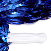 Cheerleading Pom Poms, Blue Foil Fringe (6 Pairs)